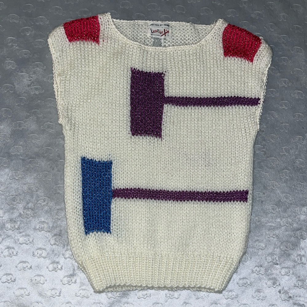 Vintage‎ Licorice Knitted by Hand Sweater Vest Size Small